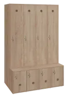 SSB - 180 - 120 šatní skříň s botníkem, 4-dvéřová, 1800x1200x400/600 mm, dub bardolino